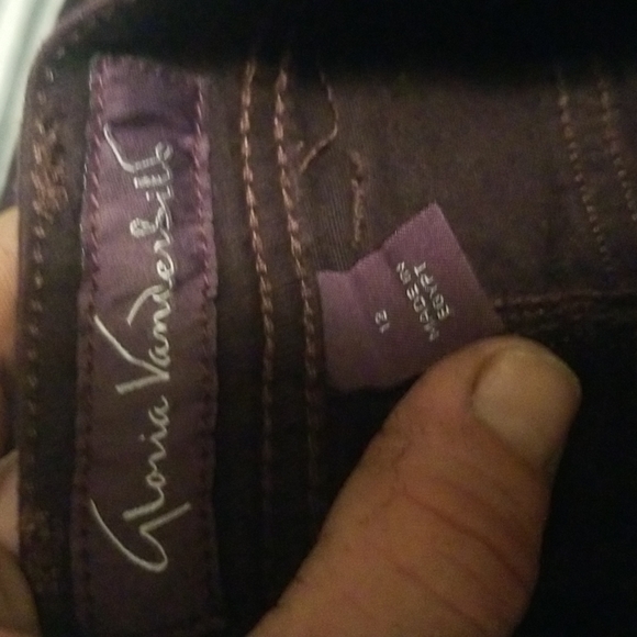 NWT GLORIA VANDERBILT AMANDA CLASSIC FIT JEANS SIZE 12 STRETCH BURGUNDY - Picture 7 of 8